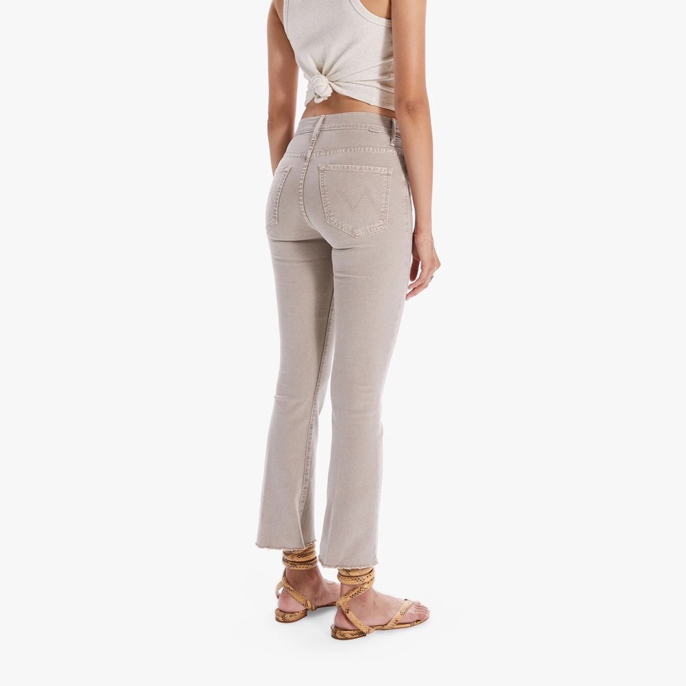 MOTHER denim The Insider Ankle Fray jean in Chalk Oxford Tan